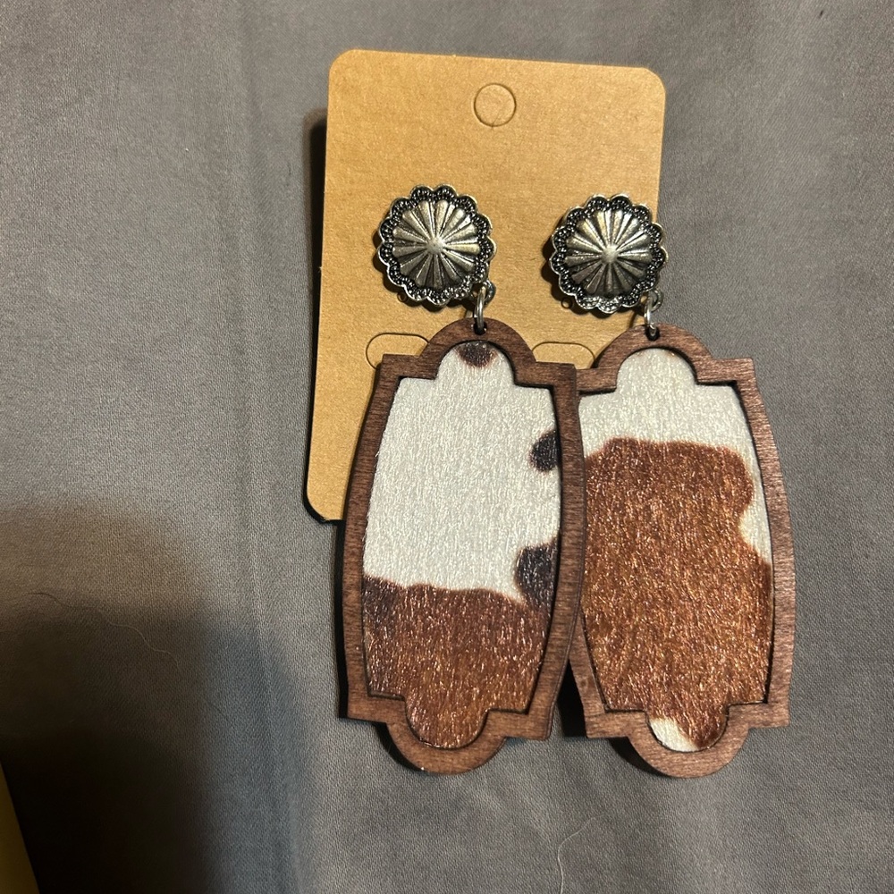 Cow hide earrings